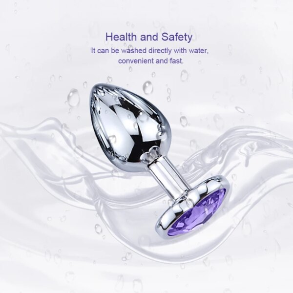 Metal Anal Sex Toys for Adult Men Women Tail Anal Plug Heart Shape Diamond Metal Butt Erotic Vagina Stimulator Prostate Massage - Image 4