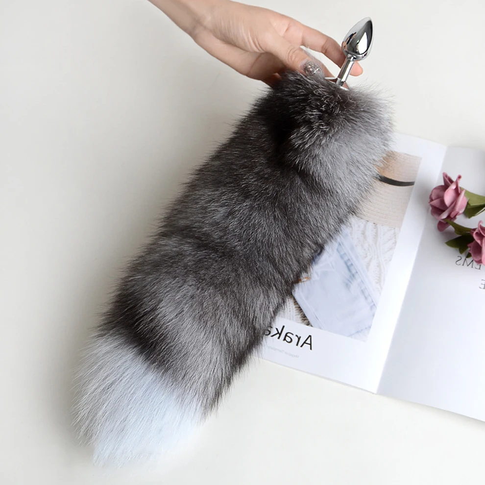 Anal Plug with Real Fox Tail for Woman Separable Cosplay Butt Plug Anal Adult Products Masturbator Man Female Couples Sex Toys