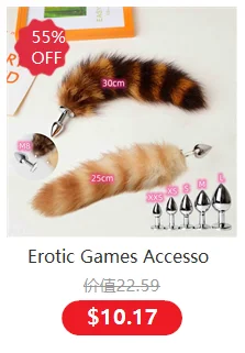Anal Sex Toys of Long Pink Faux Fur Fox Tail with Stainless Steel Metal Butt Plug for Fetish Fantasy Flirting Adult Supplies