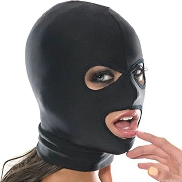 Fetish Slave BDSM Bondage Restraints Sex Mask Mouth Eye Open Head Harness Elasticity Blindfold for Couple New Exotic Accessories - Image 2