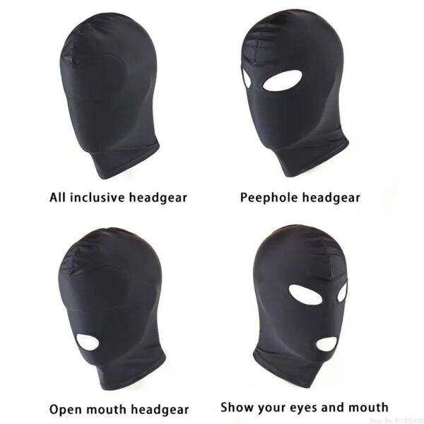 Fetish Slave BDSM Bondage Restraints Sex Mask Mouth Eye Open Head Harness Elasticity Blindfold for Couple New Exotic Accessories - Image 5