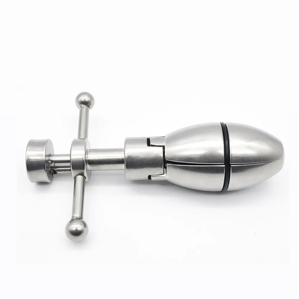 Stainless Steel Anal Dilator Ass Expanding Chastity Device Butt Plug Lock Anus Anal Sex Toys For Women Men Couples Adult Supply