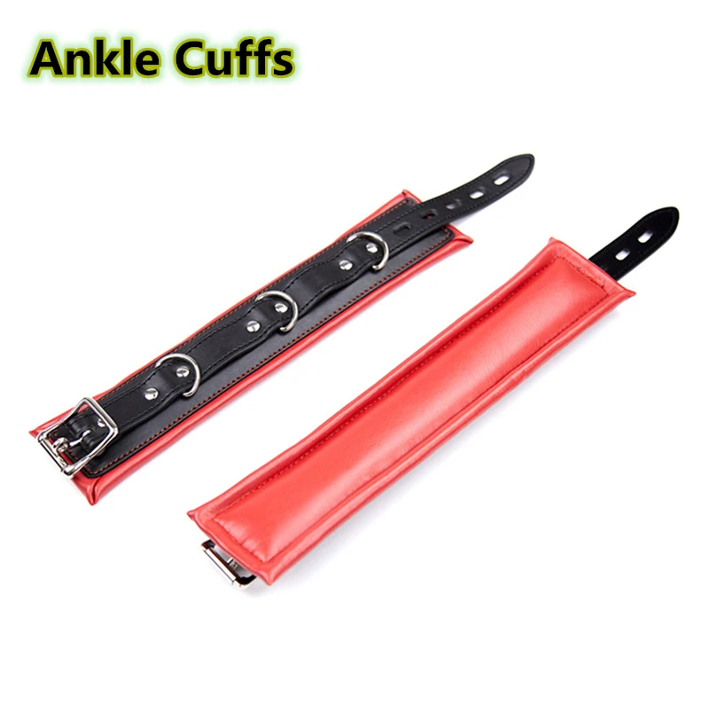 Adult Toys Metal Spreader Bar Leather Collar Sex Handcuffs Ankle Cuffs BDSM Bondage Set Open Leg Restraints Sex Toys for Couples