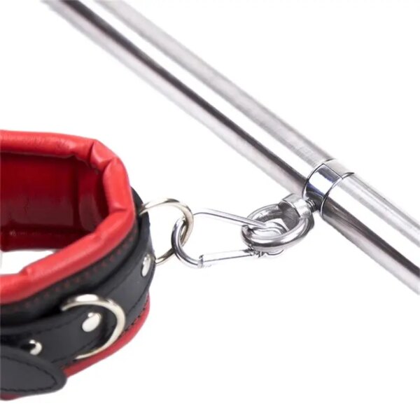 Adult Toys Metal Spreader Bar Leather Collar Sex Handcuffs Ankle Cuffs BDSM Bondage Set Open Leg Restraints Sex Toys for Couples - Image 3