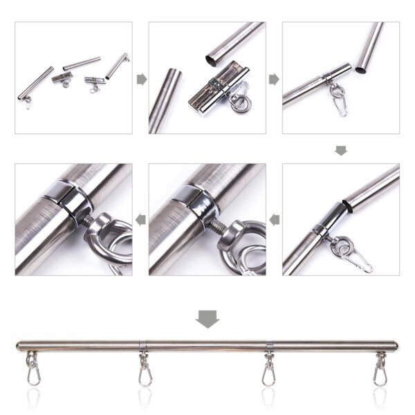 Adult Toys Metal Spreader Bar Leather Collar Sex Handcuffs Ankle Cuffs BDSM Bondage Set Open Leg Restraints Sex Toys for Couples - Image 4