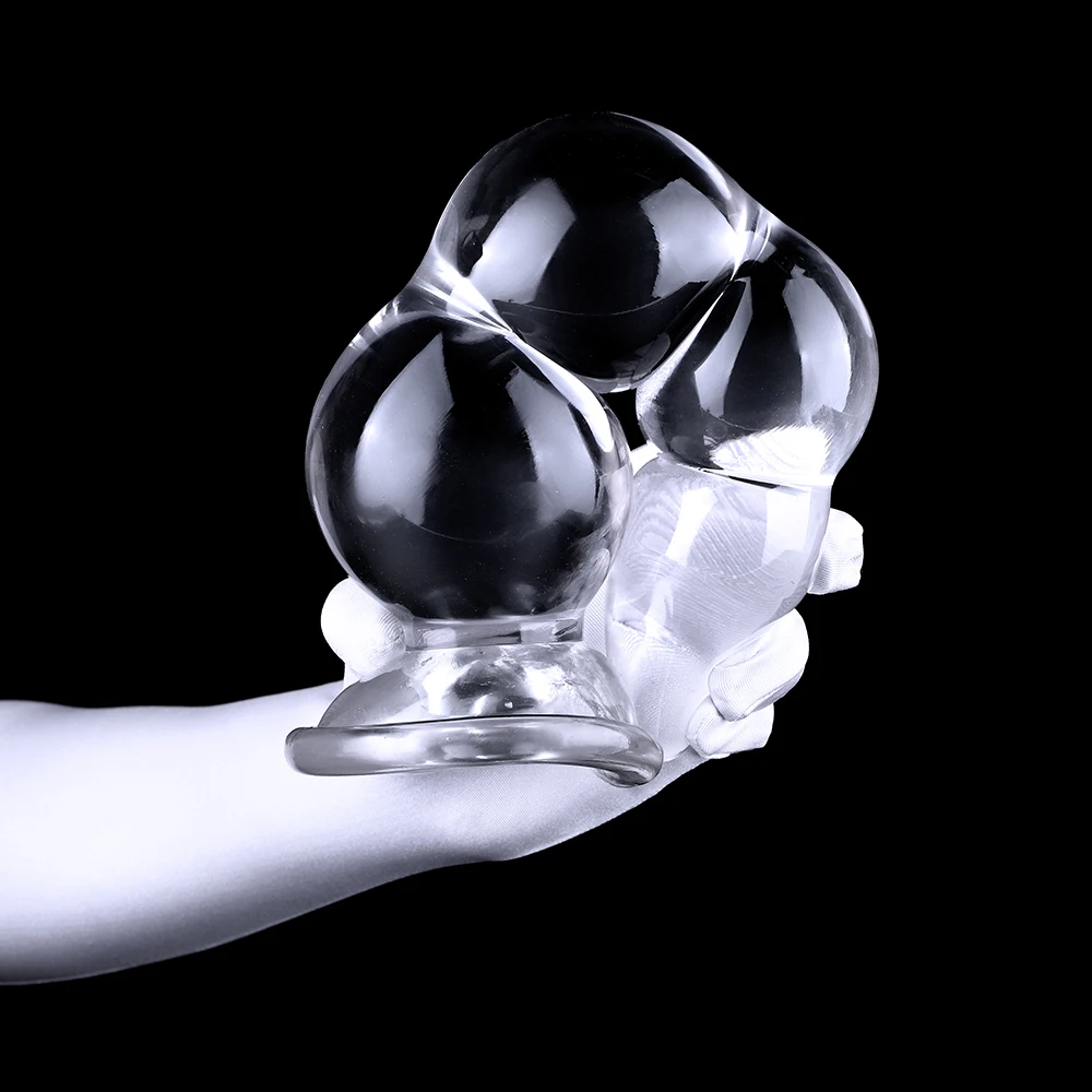 4 Sizes Large Pull Beads Clear Anal Plug Huge ButtPlug Anus Dilator Expansion Vaginal Masturbator Aldult Sex Toys For Women Men