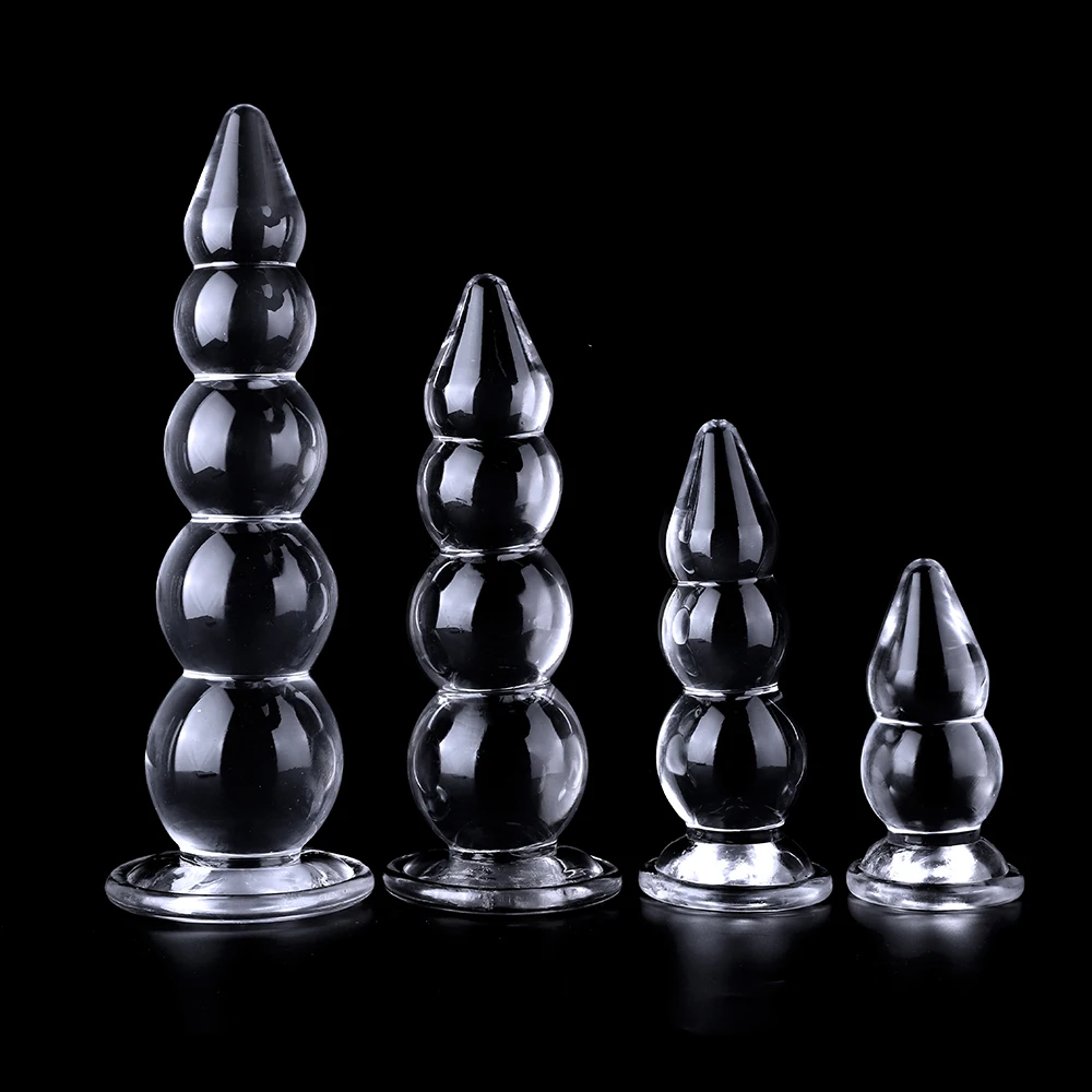4 Sizes Large Pull Beads Clear Anal Plug Huge ButtPlug Anus Dilator Expansion Vaginal Masturbator Aldult Sex Toys For Women Men