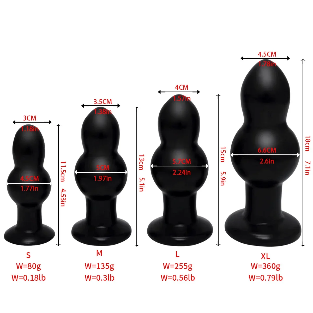 4 Sizes Large Anal Plug Big Butt Plug Ball Adult Sex Toys For Women/Men Gay Masturbators Anal Toys Vaginal Anus Dilator Sex Shop