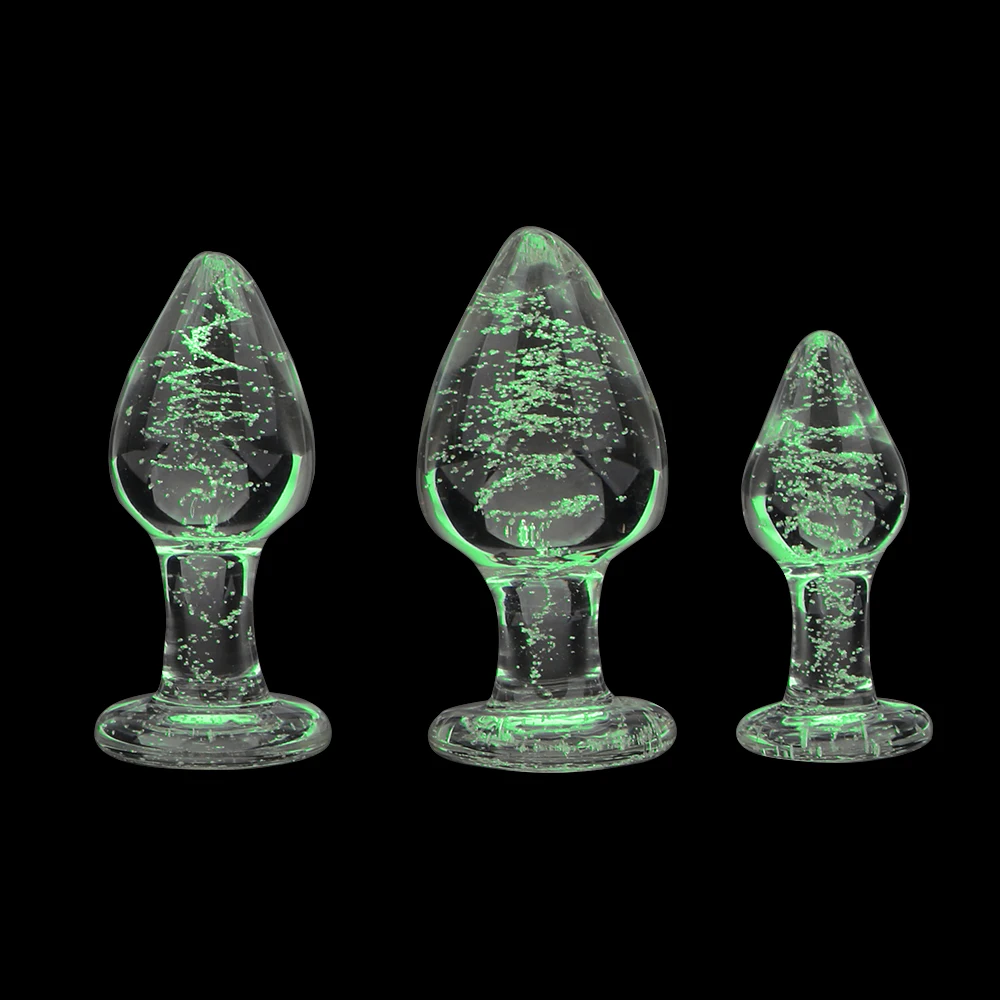 28-40mm Luminous Butt Plug Glass Anal Beads For Women Dildos Female Masturbator Sex Toys Adult Men Couple Games Erotic Products