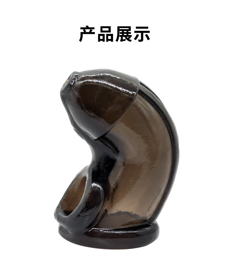 Silicone Penis Ring Delay Ejaculation Super Small Chastity Cage with Anti-off Ring Cock Sleeve Ball Stretcher Bdsm Male Sex Toys