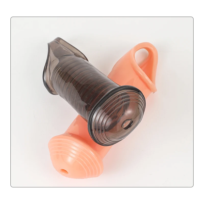Silicone Penis Ring Delay Ejaculation Super Small Chastity Cage with Anti-off Ring Cock Sleeve Ball Stretcher Bdsm Male Sex Toys