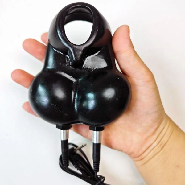 Electric Chastity Cage,Testicle Electrostimulation Penis Extender,BDSM Electro Sex for Men,E-stim Cockring,Electro Shock Scrotum - Image 6