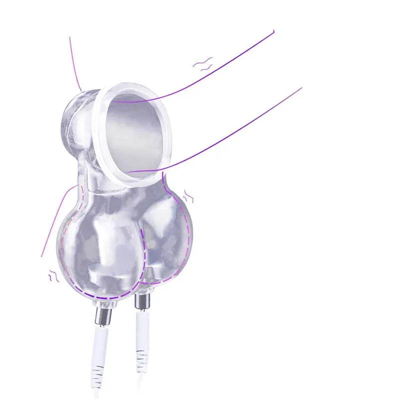 Electric Chastity Cage,Testicle Electrostimulation Penis Extender,BDSM Electro Sex for Men,E-stim Cockring,Electro Shock Scrotum